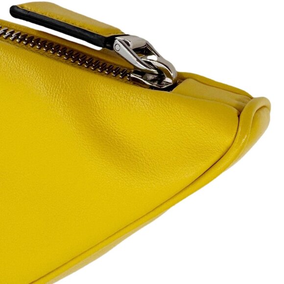 Prada  Triangle Leather Clutch Yellow - Picture 9 of 13